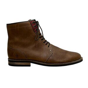 Original Penguin Men’s Brown Leather Lace-Up Jerry Jeff Ankle Boots Size US13